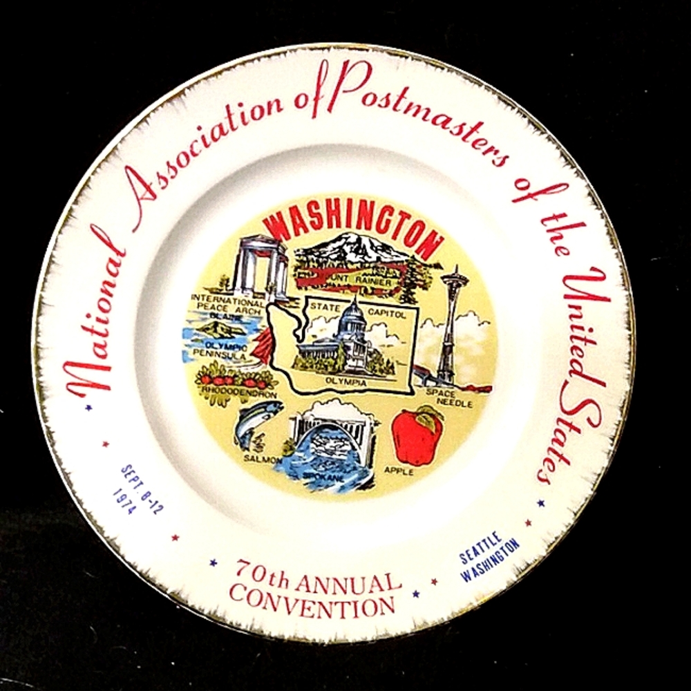 Vintage Souvenir Collectible Plate from the National Association of Postmasters
